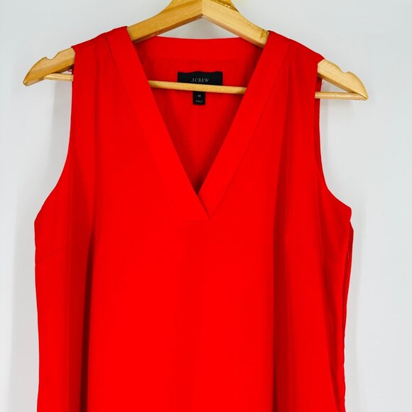 J.Crew Womens Poppy Red Sleeveless V-Neck Flounce Hem Swing Dress Size M - Picture 5 of 9